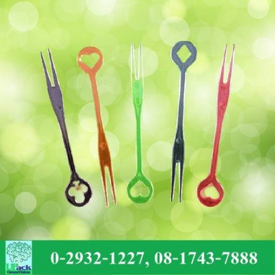 ส้อมจิ้มผลไม้พลาสติกใส ราคาส่ง - โรงงานผลิตบรรจุภัณฑ์อาหาร U Pack Green Vision