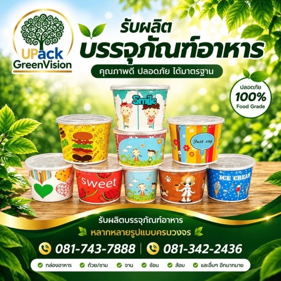 ขายส่ง ถ้วยไอศครีมกระดาษพิมพ์ลาย
