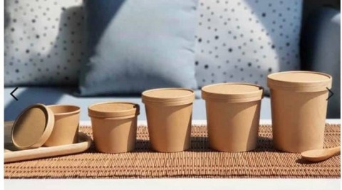 ถ้วยกระดาษคราฟท์มีฝาปิด